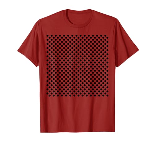 Polka Dots Dunkelrot und Schwarz für Frauen Mädchen gepunktet T-Shirt von Polka Dot Gifts by Art Like Wow