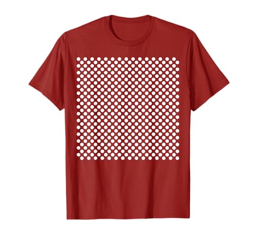 Polka Dots Dunkelrot und Weiß für Frauen Mädchen gepunktet T-Shirt von Polka Dot Gifts by Art Like Wow