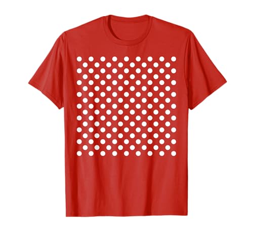 Polka Dots Rot und Weiß für Frauen Mädchen, gepunktet T-Shirt von Polka Dot Gifts by Art Like Wow