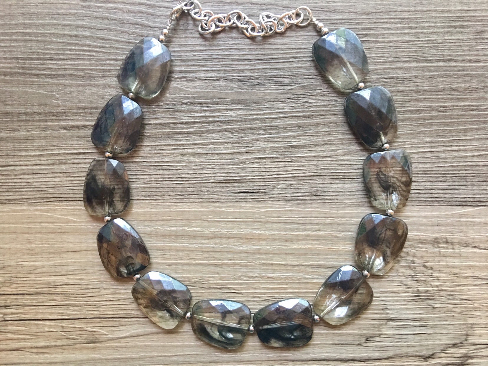 Schwarz & Harz Große Perle Halskette, Einzelne Strand Statement Schmuck, Schwarze Chunky Lätzchen, Brautjungfer Perlen Armband Ohrringe von PolkaDotDrawer