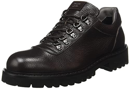 Pollini Kollektion Fw21 Pedula Herren Schnürschuhe aus Leder Budapest Schuhe, Schokobraun, 42.5 EU von Pollini