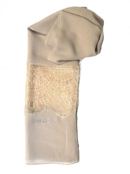 Pollini - Pollini Seidentuch mit Spitze, Braun von Pollini