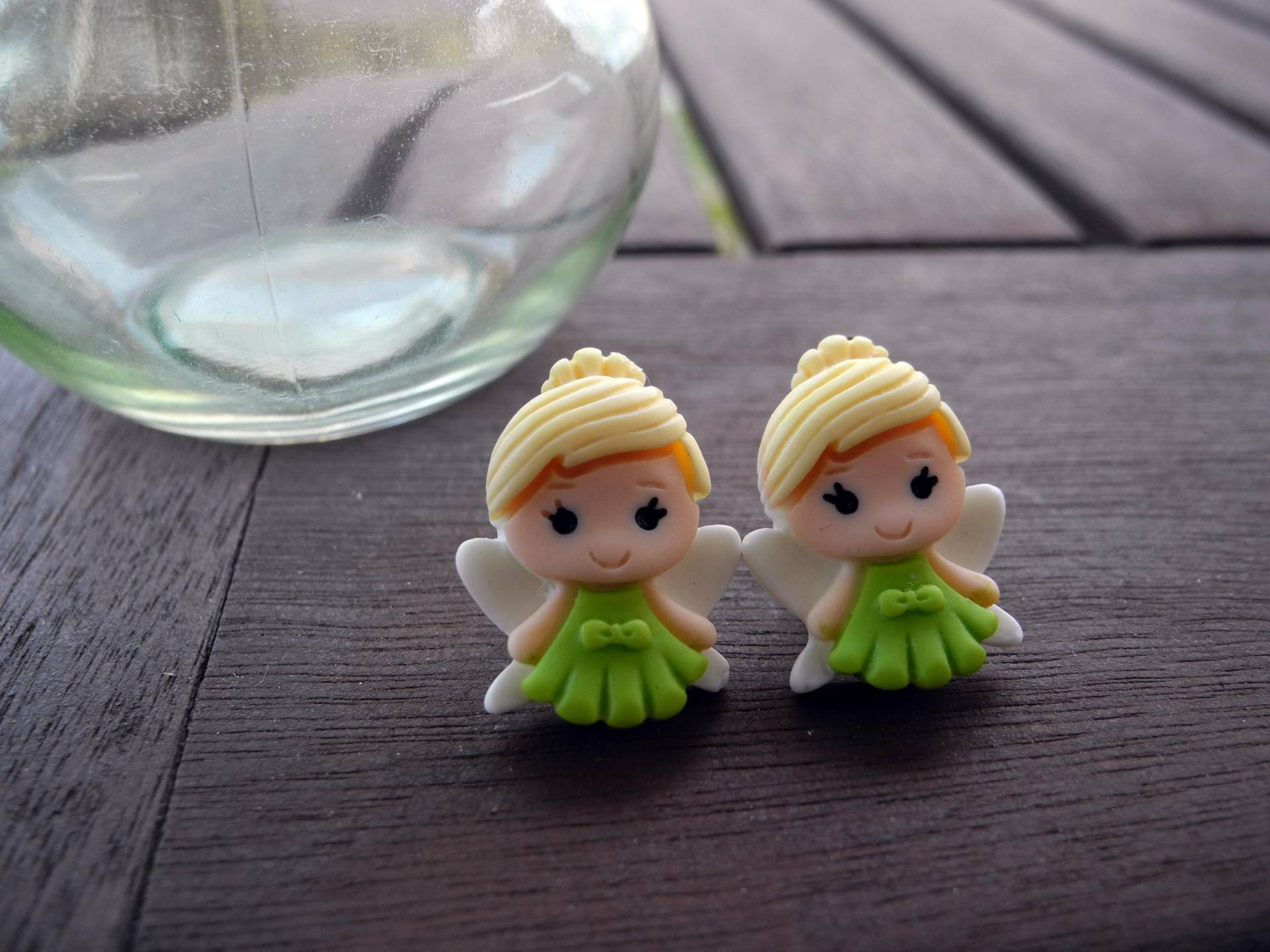 Fee Tinkerbell - Ohrclips Aus Fimo Hand Made von PollyAndMore