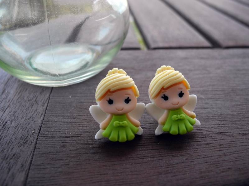 Fee Tinkerbell - Ohrclips Aus Fimo Hand Made von PollyAndMore