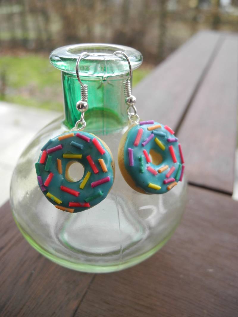 Leckere Donuts - Hängeohrringe Aus Fimo Hand Made von PollyAndMore