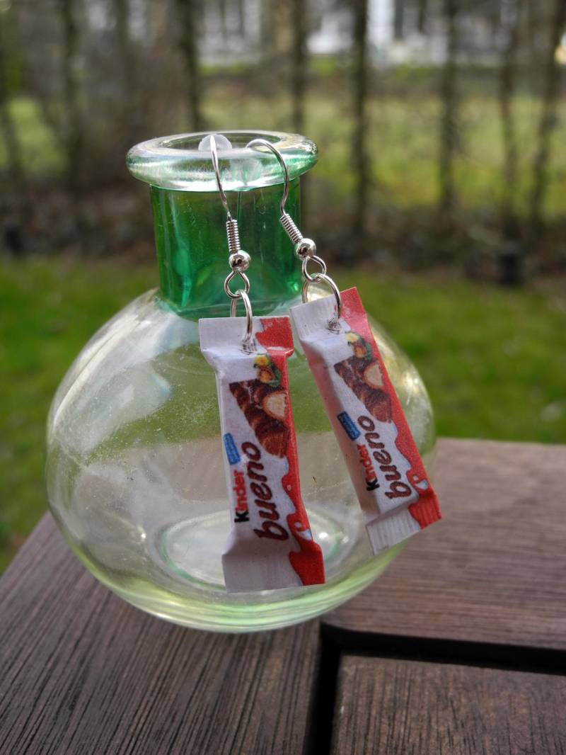 Leckere Kinder Schoko-Riegel - Hängeohrringe Aus Fimo Hand Made von PollyAndMore