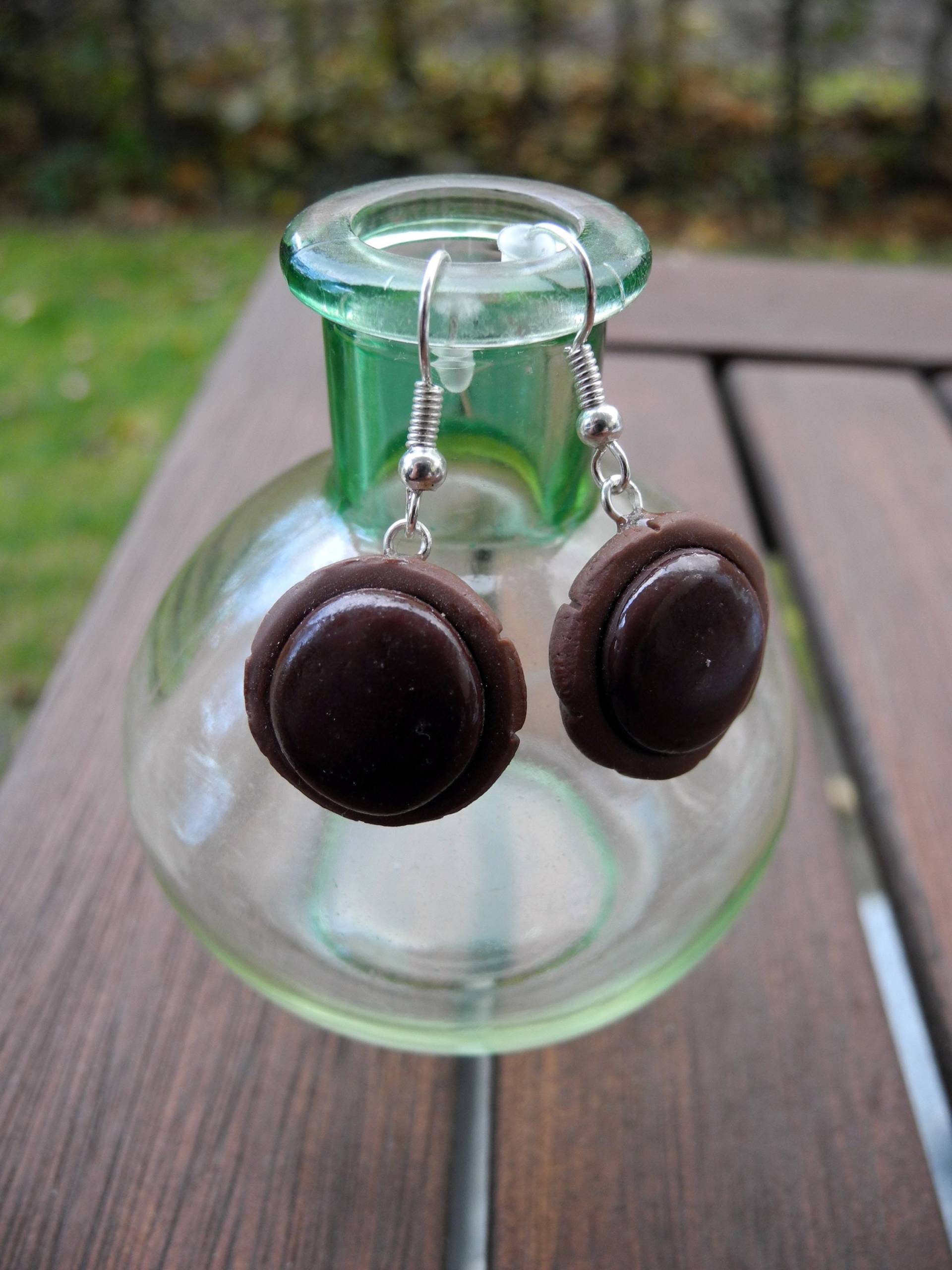 Leckere Schoko-Karamel-Bonbons - Hängeohrringe Aus Fimo Hand Made von PollyAndMore