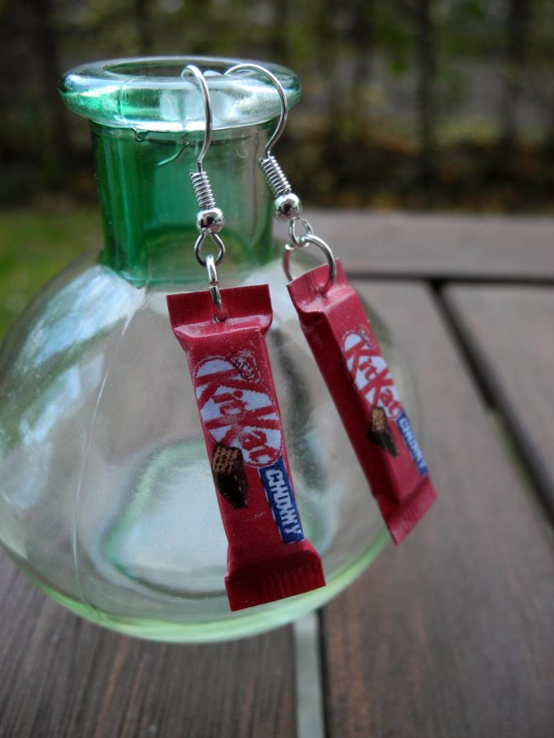 Leckere Schoko-Riegel - Hängeohrringe Aus Fimo Hand Made von PollyAndMore