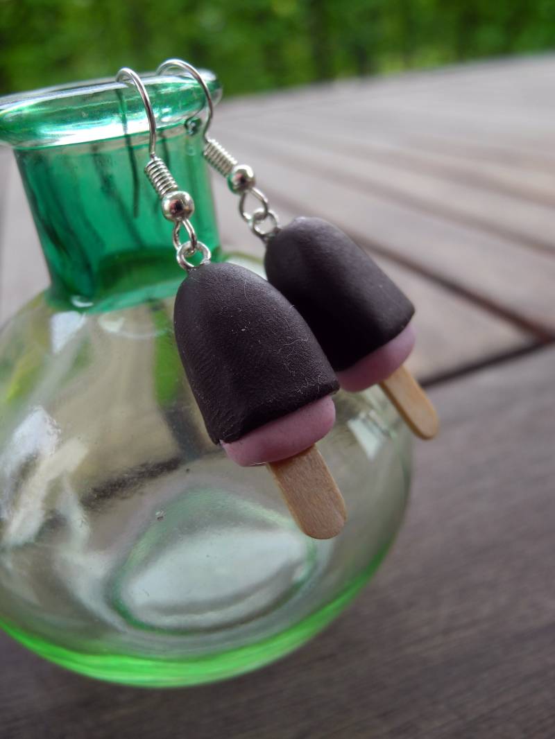 Leckeres Eis Am Stiel - Hängeohrringe Aus Fimo Hand Made von PollyAndMore