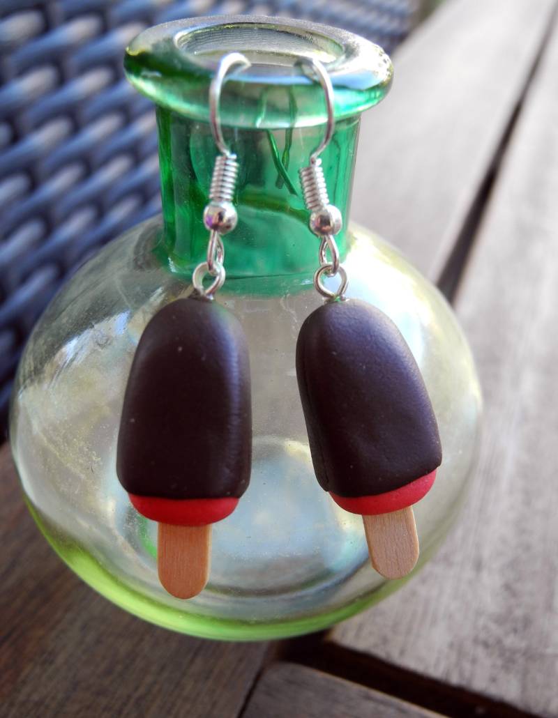Leckeres Eis Am Stiel - Hängeohrringe Aus Fimo Hand Made von PollyAndMore