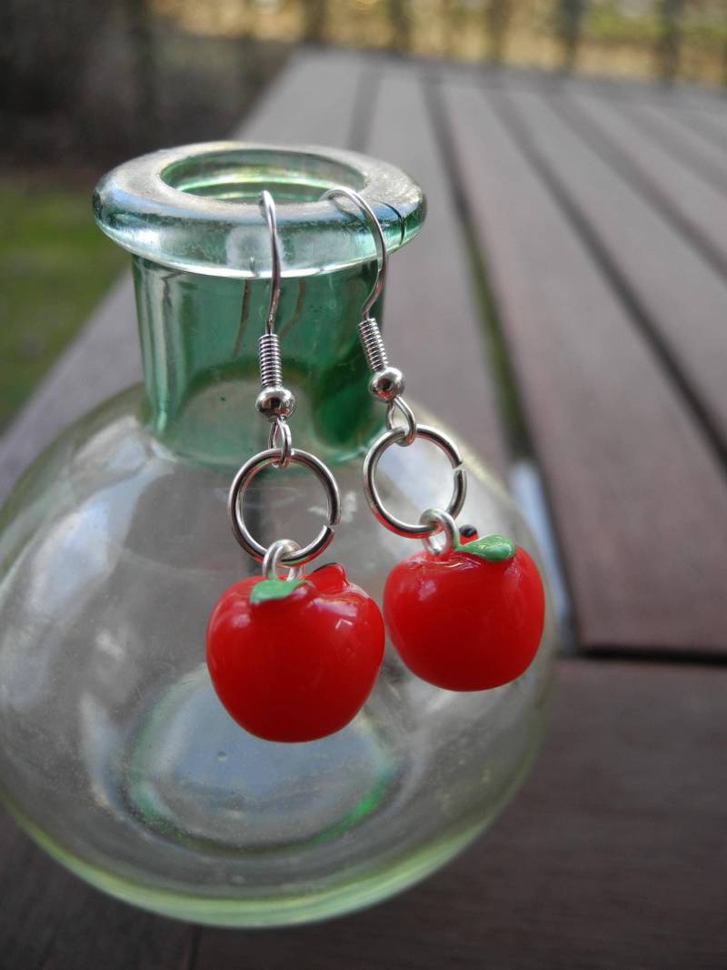 Rote Äpfel - Ohrringe Aus Fimo Hand Made von PollyAndMore
