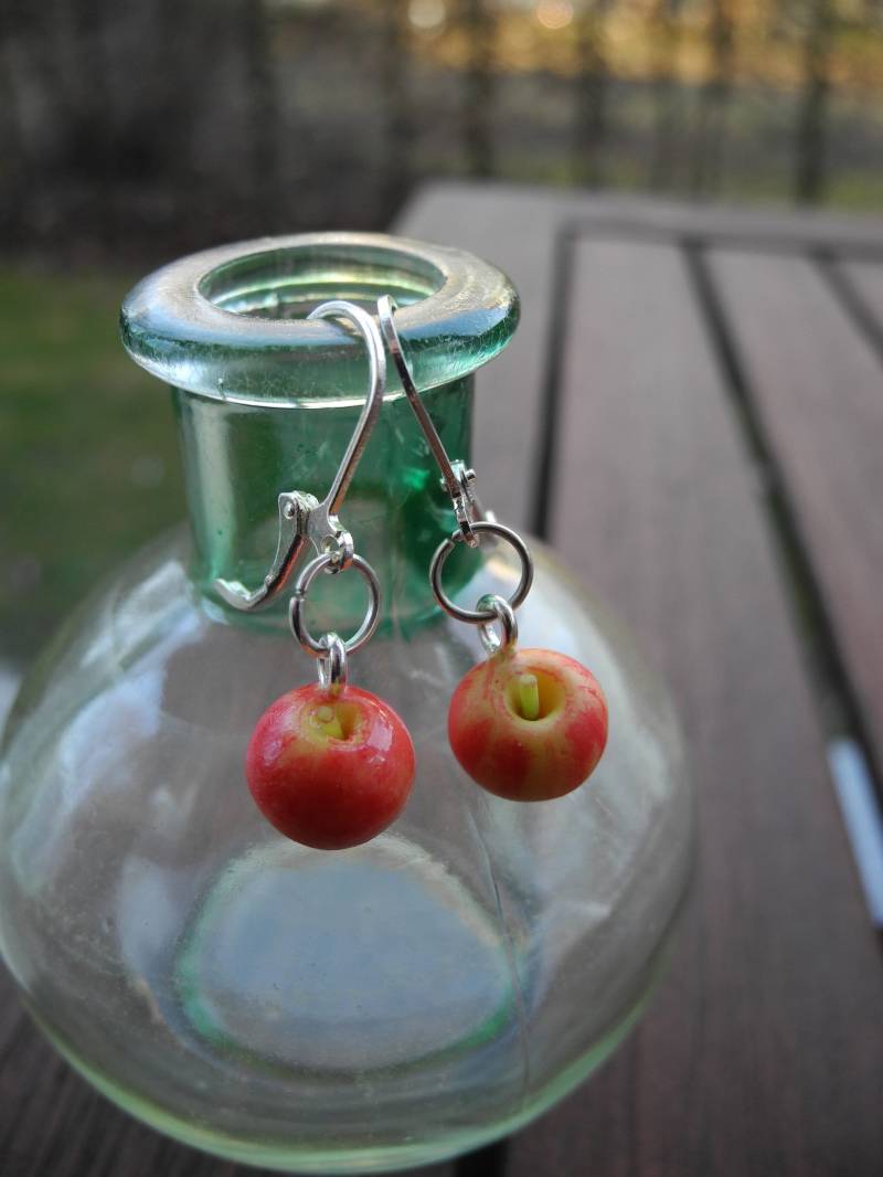 Süße Äpfel - Ohrringe Aus Fimo Hand Made von PollyAndMore