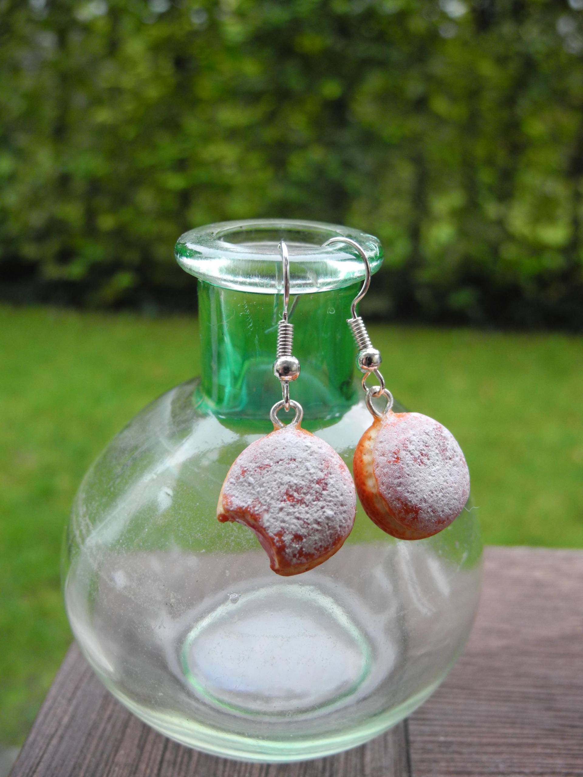 Süße Krapfen Mit Marmelade - Hängeohrringe Aus Fimo Hand Made von PollyAndMore