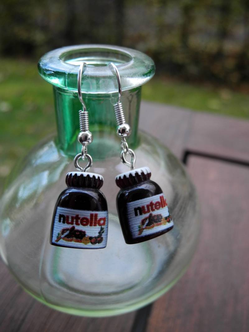 Süßer Schoko-Aufstrich - Ohrringe Aus Fimo Hand Made von PollyAndMore