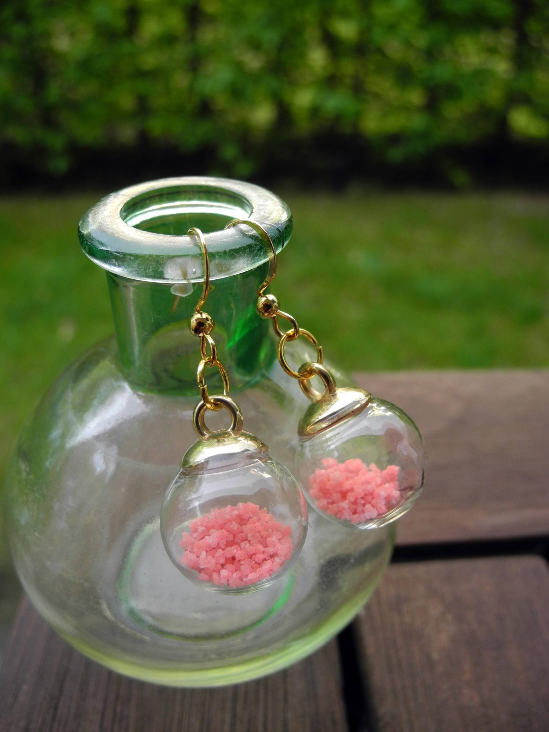 Weihnachtskugeln in Rosa - Ohrringe Hand Made von PollyAndMore