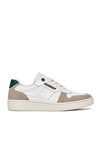 Polo Club Freizeit-Sneaker aus Leder weiß und grün mit Gummi-Logo Homme von Polo Club