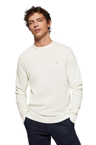 Polo Club Herren Basic Strickpullover Crewneck Dunkelbraun - Pullover 100% Baumwolle Langarm Sweat von Polo Club