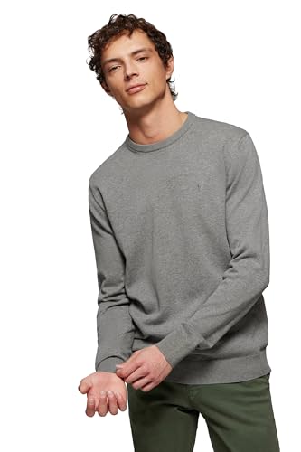 Polo Club Herren Basic Strickpullover Crewneck Gräu - Pullover 100% Baumwolle Langarm Sweat von Polo Club