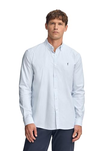 Polo Club Herren Hemd Mehfarbig Gestreift Baumwolle Businesshemden Klassisch Hemden - Freizeithemd Langarm - Long Sleeve Shirt von Polo Club