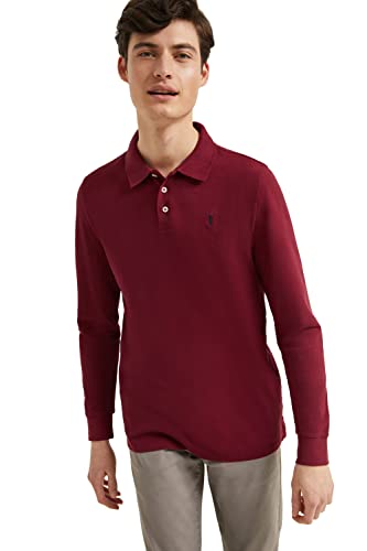 Polo Club Herren Poloshirt Kurzarm Burgund Regular Fit Baumwolle Männer Polohemd Longsleeve von Polo Club