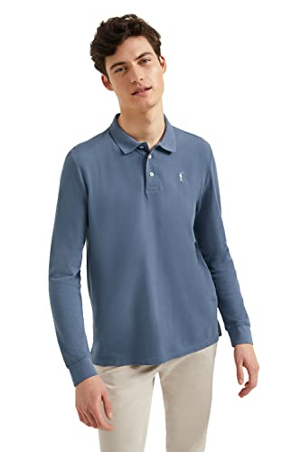 Polo Club Herren Poloshirt Kurzarm Denim Blau Regular Fit Baumwolle Männer Polohemd Longsleeve von Polo Club