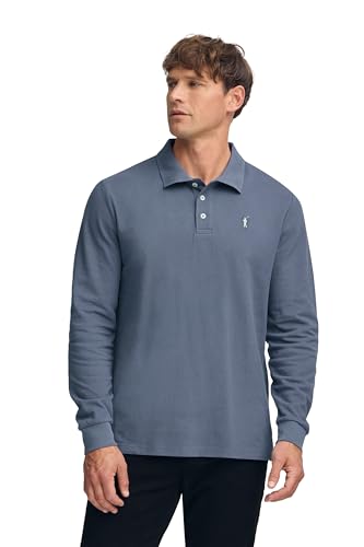Polo Club Herren Poloshirt Kurzarm Denim Blau Regular Fit Baumwolle Männer Polohemd Longsleeve von Polo Club