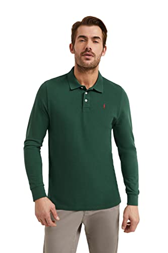 Polo Club Herren Poloshirt Kurzarm Grün Regular Fit Baumwolle Männer Polohemd Longsleeve von Polo Club