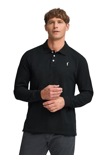 Polo Club Herren Poloshirt Kurzarm Schwarz Regular Fit Baumwolle Männer Polohemd Longsleeve von Polo Club