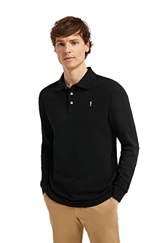 Polo Club Herren Poloshirt Kurzarm Schwarz Regular Fit Baumwolle Männer Polohemd Longsleeve von Polo Club