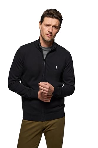 Polo Club Herren Pullover Langarm mit V-Ausschnitt und Knöpfe - Strickjacken 100% Baumwolle - Winterjacke von Polo Club