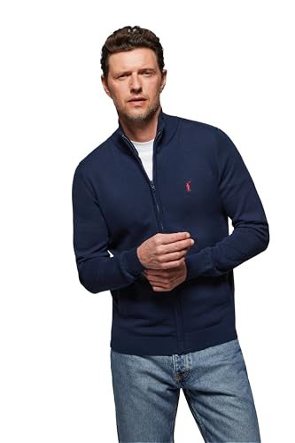 Polo Club Herren Pullover Langarm mit V-Ausschnitt und Knöpfe - Strickjacken 100% Baumwolle - Winterjacke von Polo Club