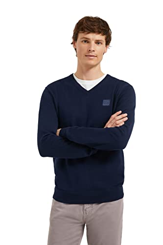 Polo Club Herren Strickpullover V-Ausschnitt Marineblau Casual Männer Sweater Pullover Winter Baumwolle Langarmshirt von Polo Club