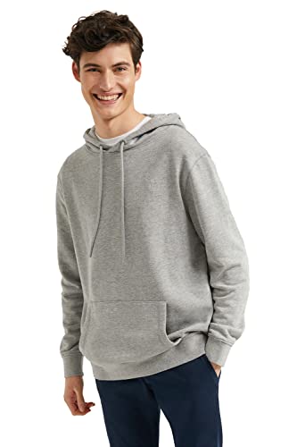 Polo Club Herren Kapuzenpullover Grau mit Taschen und Gesticktes Logo - Langarmshirts Pullover Sweatjacke Hoodie Men Casual Sweatshirt von Polo Club