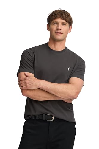 Polo Club Kurzärmliges Schlichtes Baumwoll-T-Shirt Asphaltgrau Logo - T-Shirt Men von Polo Club