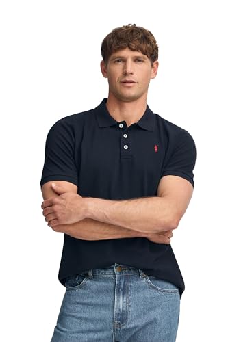 Polo Club Poloshirt für Herren Baumwolle Langarm Marine Blau Regular Fit Kurzarm Basic Polohemd Baumwolle Männer Golf Shirt von Polo Club