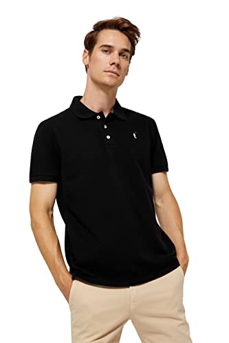 Polo Club Poloshirt für Herren Baumwolle Langarm Schwarz Regular Fit Kurzarm Basic Polohemd Baumwolle Männer Golf Shirt von Polo Club