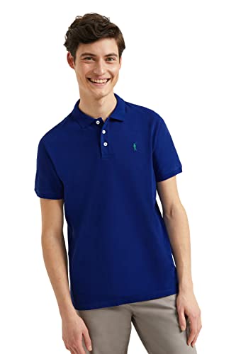 Polo Club Poloshirt für Herren Baumwolle Langarm Königs Blau Regular Fit Kurzarm Basic Grey Polohemd Baumwolle Männer Golf Shirt von Polo Club