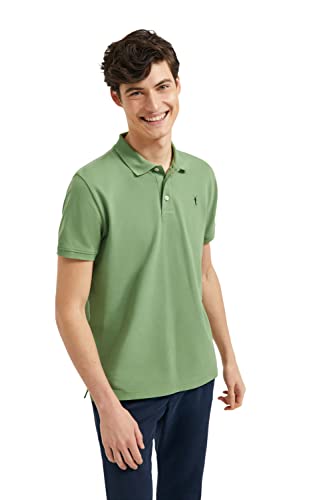 Polo Club Poloshirt für Herren Baumwolle Langarm Königs Grün Golden Regular Fit Kurzarm Basic Grey Polohemd Baumwolle Männer Golf Shirt von Polo Club