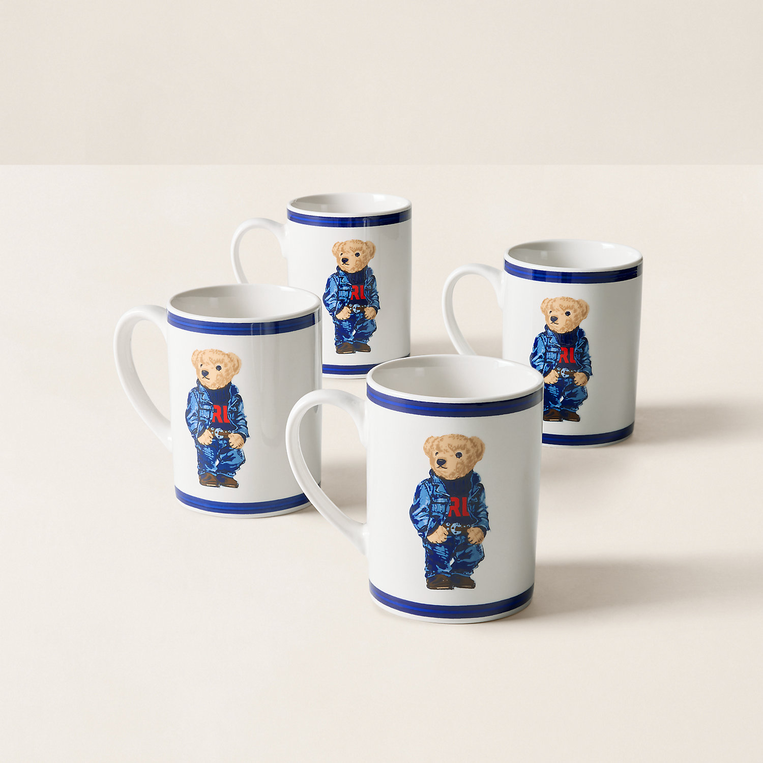 Becher-Geschenkset mit Denim Polo Bear von Polo Ralph Lauren Home