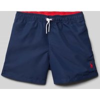 Polo Ralph Lauren Kids Badeshorts mit Label-Stitching Modell 'TRAVLR' in Marine, Größe 122 von Polo Ralph Lauren Kids