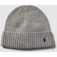 Polo Ralph Lauren Kids Beanie mit Logo-Stitching in Mittelgrau Melange, Größe One Size von Polo Ralph Lauren Kids