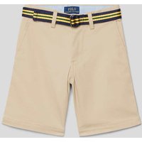 Polo Ralph Lauren Kids Bermudas mit Gürtel Modell 'BEDFORD' in Beige, Größe 122 von Polo Ralph Lauren Kids