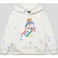 Polo Ralph Lauren Kids Hoodie mit Motiv-Print in Offwhite, Größe 98 von Polo Ralph Lauren Kids