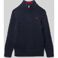 Polo Ralph Lauren Kids Strickpullover mit Stehkragen und Reißverschluss in Marine, Größe 98 Polo Ralph Lauren Kids Strickpullover mit Stehkragen und Reißverschluss in Marine, Größe 98 von Polo Ralph Lauren Kids