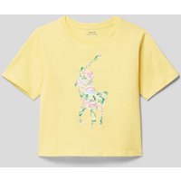 Polo Ralph Lauren Kids T-Shirt mit Label-Stitching in Hellgelb, Größe 116 von Polo Ralph Lauren Kids