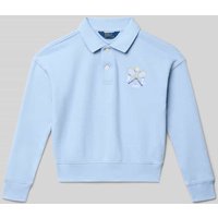 Polo Ralph Lauren Teens Cropped Sweatshirt mit Polokragen in Bleu, Größe M von Polo Ralph Lauren Teens