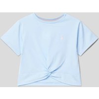 Polo Ralph Lauren Teens Cropped T-Shirt mit Label-Stitching in Bleu, Größe 164 von Polo Ralph Lauren Teens