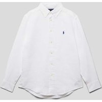 Polo Ralph Lauren Teens Hemd mit Button-Down-Kragen in Weiss, Größe 164 von Polo Ralph Lauren Teens