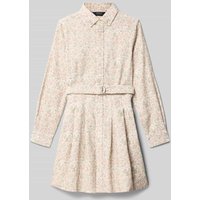 Polo Ralph Lauren Teens Hemdblusenkleid mit Button-Down-Kragen und Gürtel in Beige, Größe 128 von Polo Ralph Lauren Teens