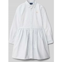 Polo Ralph Lauren Teens Hemdblusenkleid mit durchgehender Knopfleiste Modell 'WEYLYN' in Bleu, Größe 140 von Polo Ralph Lauren Teens